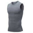 thumbnail image 4 of Mens Compression Shirts Body Shaper Slimming Tank Top Undershirts Shaper High Elastic Breathable Quick Dry Shapewear Size 3XL Gray, 4 of 5