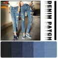 thumbnail image 2 of Jean Fabric Adhesive Patches Square Rectangular Oval DIY Clothing Repair Kit with Sewing Bag, 2 of 9