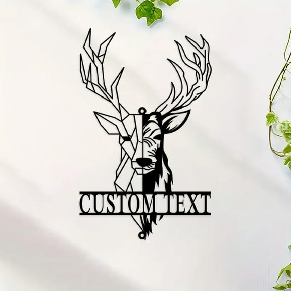 Personalized Metal Deer Head Sign, Custom Deer Antler Decor, Farmhouse Decor, Outdoor Large Sign, Deer Name Sign, Hunter Gift