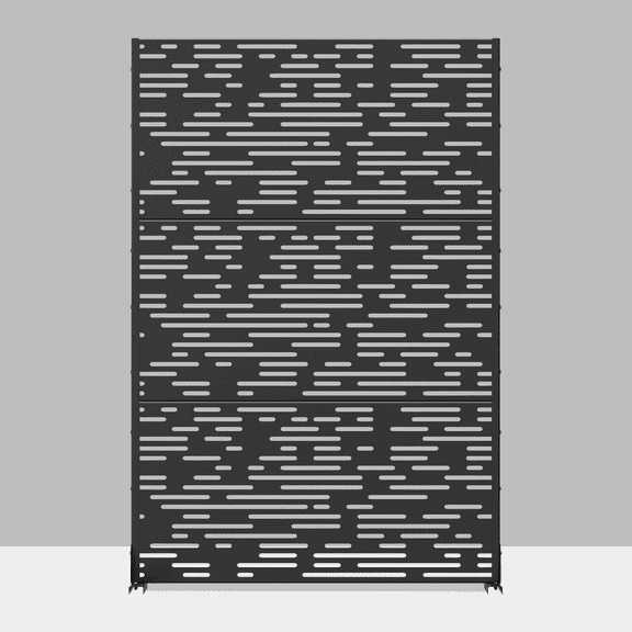 72"x47"x16" Outdoor Privacy Screen with Stand Metal Balcony Decorative Screen,Black