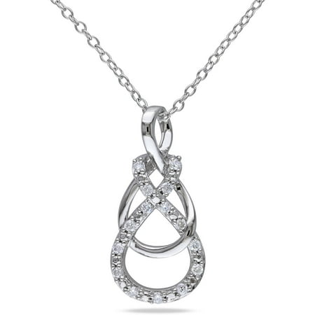 Miabella 1/6 Carat Diamond Sterling Silver Infinity Pendant