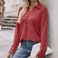thumbnail image 5 of Dgankt Shirts for Women Fashion Casual Solid Button V-Neck Long Sleeve T-Shirt,Sizes S-2XL, 5 of 7
