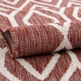 thumbnail image 5 of Rugs.com Jill Zarin Outdoor Collection Rug – 7' 10 Square Rust Red Flatweave Rug Perfect For Living Rooms, Kitchens, Entryways, 5 of 9