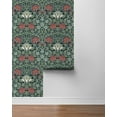 thumbnail image 4 of NextWall Midnight Blue & Sage Vintage Rose Peel and Stick Wallpaper, 4 of 9