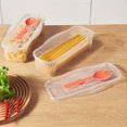 thumbnail image 1 of Microwave Pasta Cooker 44oz Food Cooking Box with Strainer & Flatware for Food Noodles Dumplings, 1 of 4