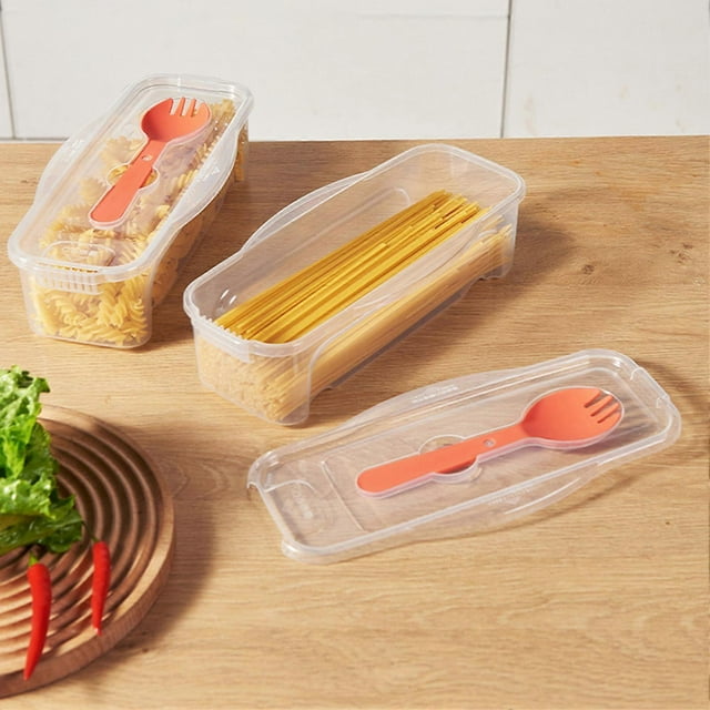 Microwave Pasta Cooker 44oz Food Cooking Box with Strainer & Flatware for Food Noodles Dumplings