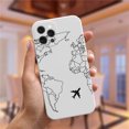 thumbnail image 1 of Funda de silicona de viaje con mapa del mundo de aviones populares de lujo para iPhone 11 12 13 14 Pro Max 13Mini 13ProMax Cute Candy Matte Soft Cover Deng Xun unisex, 1 of 2