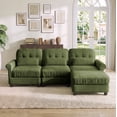 thumbnail image 3 of Hvoonc 98" Modular Sectional Sofa for Living Room, L Shaped Couch with Ottoman Chaise, Chenille Upholstery, Green, 3 of 9