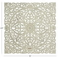 thumbnail image 4 of DecMode Beige Wooden Handmade Intricately Carved Floral Wall Decor with Mandala Design (3 Count), 4 of 14