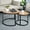 Brown, variant on Hawsaiy 2-in-1 Nesting Coffee Table Set,Vintage Round Tea Table with Adjustable Foot Pads,Brown