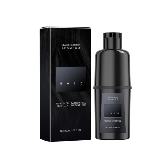 Alvantor Black Hair Dye Shampoo 3 in 1, Gentle Non-Irritating Gray Coverage Long-Lasting Easy Coloring for Men Women, 3.38fl.oz