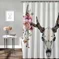 thumbnail image 2 of Orinice Flowers Deer Skull Bathroom Decor Set Colorful Luxurious Graphic Print Polyester Fabric Fashion Shower Curtain with Hooks 69x72, 2 of 7