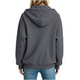 thumbnail image 6 of Winter Womens Sweatshirt Sevevn Casual Fleece Hooded Half-Zip Solid Color Fashion Fall Hoodie Sweatshirts with Pockets Gray XL, 6 of 6
