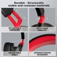 thumbnail image 4 of FONHAID Gaming Headset for PC, P4, P5, Laptop, Switch, MAC, Xbox Headset with Noise Canceling Microphone, Wired Over-Ear Headset with Bass Surround, Ultralight Weight, Black&Red, 4 of 7