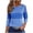 Blue, variant on Cilsoka 3/4 Sleeve Shirts for Women Fall Striped Crew Neck Business Casual Tops Loose Three Quarter Length Work Blouses