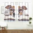 thumbnail image 2 of MKHERT Dog Reading Book Window Curtain Kitchen Curtains Window Treatments 26x39 inch,Set of 2, 2 of 3