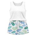 thumbnail image 4 of Womens Hawaiian 2 Piece Outfits Sleeveless Scoop Neck Tank Top and Drawstring Shorts Set Trendy Matching Sets Women Clothing Casual Resort Wear Vacation Travel Beach Outfits, 4 of 4