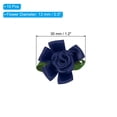 thumbnail image 2 of Uxcell Mini Satin Ribbon Roses Small Rosettes Fabric Flowers with Green Leaves Navy Blue 10 Pcs, 2 of 6