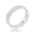 thumbnail image 1 of Womens Clara 1 CT Cubic Zirconia Rhodium Textured Bezel Set Eternity Ring - Size 8, 1 of 1