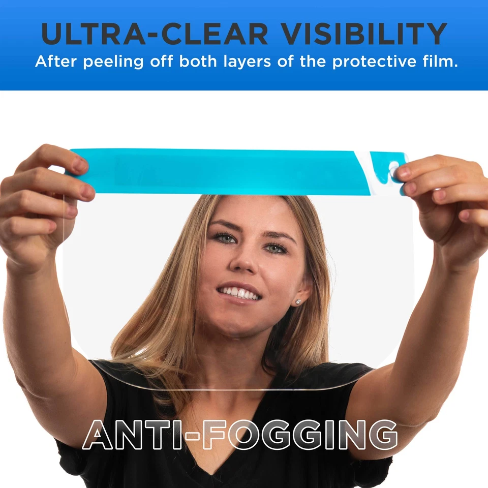 CRESTIN- 10Pk Face Shields - Clear Protective Full Face Shields Protect Eyes, Nose, Mouth