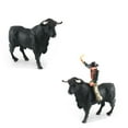 thumbnail image 3 of Cowboy with Bull Figurine Bull Rider Mini Set Texas Longhorn Cow Model Farm Animal Cattle Decoration Bullfighter Collectible, 3 of 4