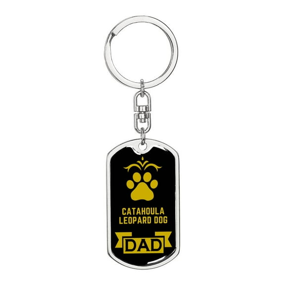 Catahoula Leopard Dog Keychain Stainless Steel or 18k Gold