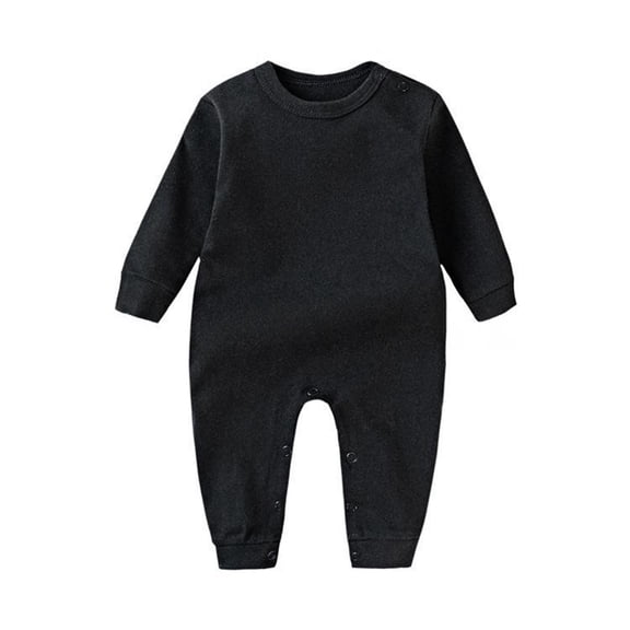 WRKEKC Toddler Girl Jumpsuit Long Sleeve Solid Color Full Length Snap Button One Piece Outfit for Infants 0-24 Months
