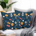 thumbnail image 2 of Throw Pillow Covers 20x20 Inch Set of 2, Sports Theme Waterproof Outdoor Pillow Covers, Cartoon Soccer Baseball Basketball Star Blue Decorative Cushion Pillowcases for Couch, Sofa, Bed, Garden, Patio, 2 of 9