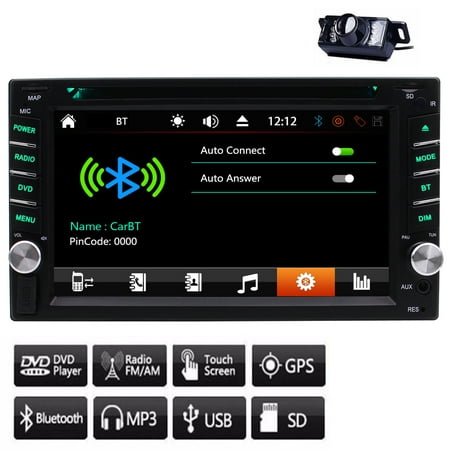 GPS EinCar Capacitive TouchScreen Car Stereo BT Audio Auto radio System Audio PC Car 1080p Video Receiver In Dash CD DVD Player Double Din Head Unit Subwoofer AMP+8GB SD Map Card+Remote (Best Touch Screen Car Audio Systems)