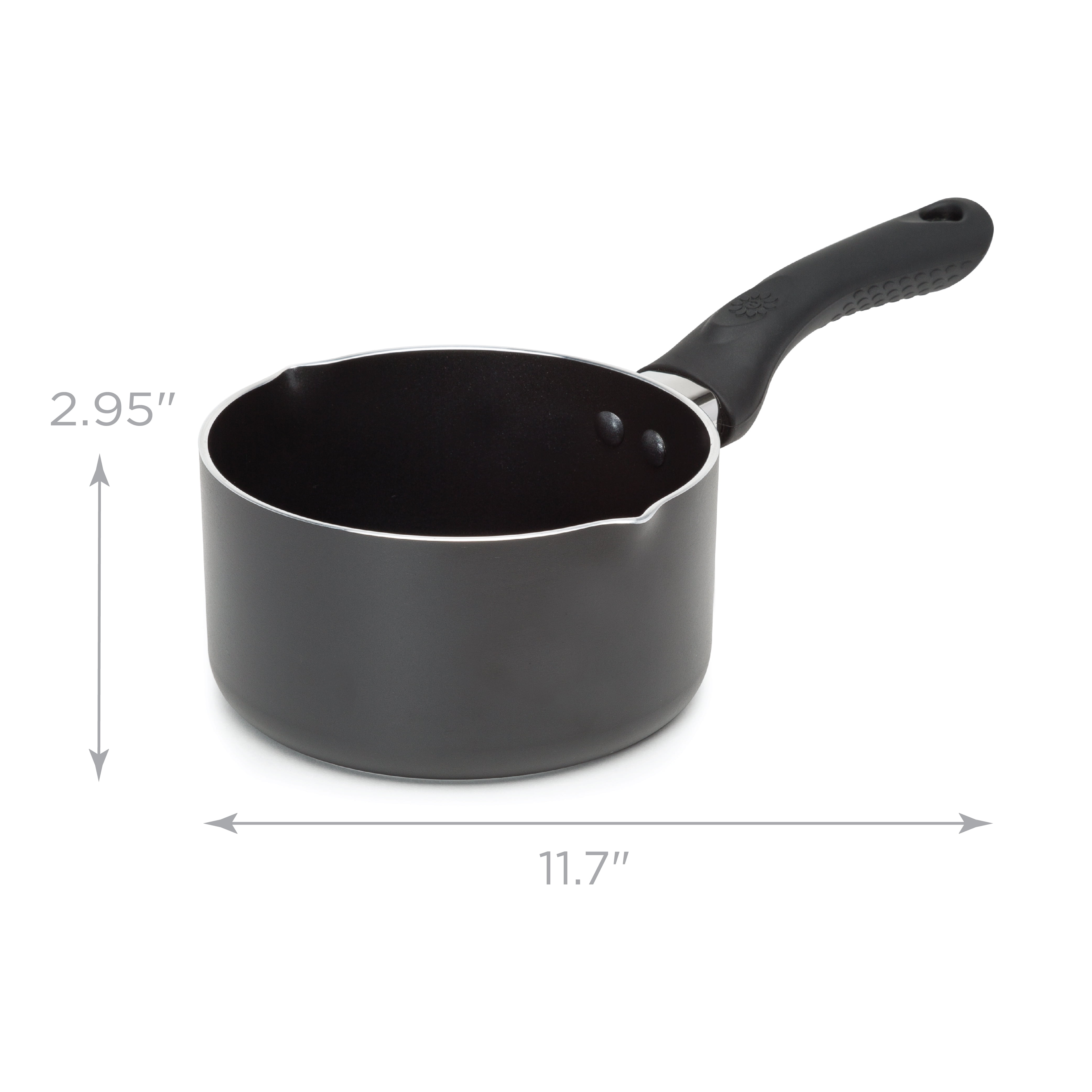 Ecolution Evolve Saucepan, with Glass Lid, Black, 2 Quarts