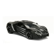 Lykan Hypersport Black with Black Panther Diecast Figure Marvel Series 1/24 Diecast Model Car by Jada