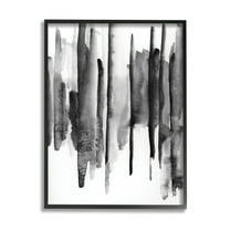 Stupell Indtries Vertical Black Ink Strokes Abstract Watercolor Over White,16 x 20,Design by VDK Atelier