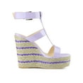 thumbnail image 3 of BLISSFUL STEP Sandales Compensées Espadrilles à Brides pour Femmes Violet 10, 3 of 8