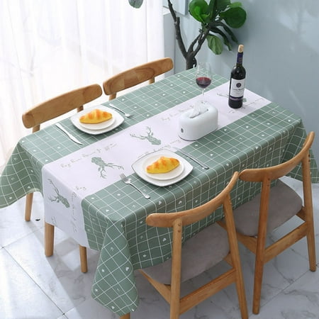 

Waterproof and Oil-proof Tablecloth with Simple Checkered Pattern 137*90cm PVC Wash-free Home Furnishing for Stand Table Home Ac