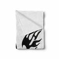 thumbnail image 2 of Texas Star Soft Flannel Fleece Blanket, United States of America Themed Star and Flames Silhouette Abstract Design, Cozy Plush for Indoor and Outdoor Use, 50" x 60", Black and White, by Ambesonne, 2 of 6