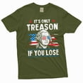 thumbnail image 5 of Men's It's only treason if you lose funny Washington 4th of July Tshirt Patriotic fourth freedom tee (Medium Navy Blue), 5 of 7