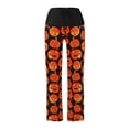 thumbnail image 4 of XIMIN Women Yoga Trousers Halloween Pajamas Pumpkin Print Pajamas Cute and Fun Women's Pajamas Casual Drawstring Pants(Gold,L), 4 of 4