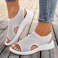 thumbnail image 4 of Rokment Womens Knit Mesh Athletic Orthopedic Slingback Sandals Open Toe Slip on Casual Wedge Shoes Breathable Comfortable Walking Sneakers Summer Grey Size 9.5, 4 of 7