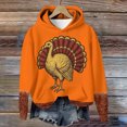 thumbnail image 2 of Women's Thanksgiving Hoodies Cute Turkey Graphic Pullover Sweatshirt Trendy Casual Long Sleeve Holiday Tops, 2 of 7