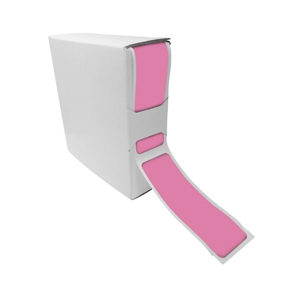 3x1 Self Adhesive Rectangular Stickers Roll Label Dispenser Box 250-Pack, (7.5cm x 2.5cm) Color-Coding Labels for File Folder Labeling Stickers (Pastel Pink)