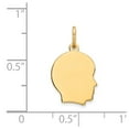 thumbnail image 2 of 14k Yellow Gold Plain Small .013 Gauge Facing Right Engravable Boy Head Charm, 2 of 3