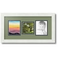 thumbnail image 1 of ArtToFrames Collage Photo Picture Frame with 1 - 4x4 and 2 - 4x5 Openings, Framed in White with Basil and Black Mats (CDM-3966-71), 1 of 1