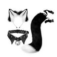 thumbnail image 2 of Diadema Con Orejas Esponjosas, Pinzas Para El Pelo Con Orejas De Lobo Y Gato, Juego De Collar Con Campanas, Cola De Zorro Y Lobo De Piel Sintética, Disfraz Gótico Punk, Para, 2 of 7