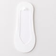 thumbnail image 3 of Qwertyu No Show Socks Womens, Invisible Non Slip Low Cut Ice Silk Socks, 5 Pairs Thin Silky Dress Footies, Silk Socks for Flats Loafers Sneakers White One Size, 3 of 4
