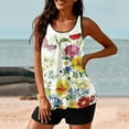 thumbnail image 2 of Brnmxoke Bathing Suits for Women 2024 Tankini Swimsuits Women Floral Swim Top Boy Shorts Modest Summer Beach Athletic Volleyball Two Piece Bathing Suit Swimwear, 2 of 6