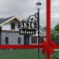 thumbnail image 7 of Address America USA Handcrafted, Double-Sided Reflective Boardwalk Address Sign With Name Rider And LED Solar Light - 47" Pole, 7 of 7