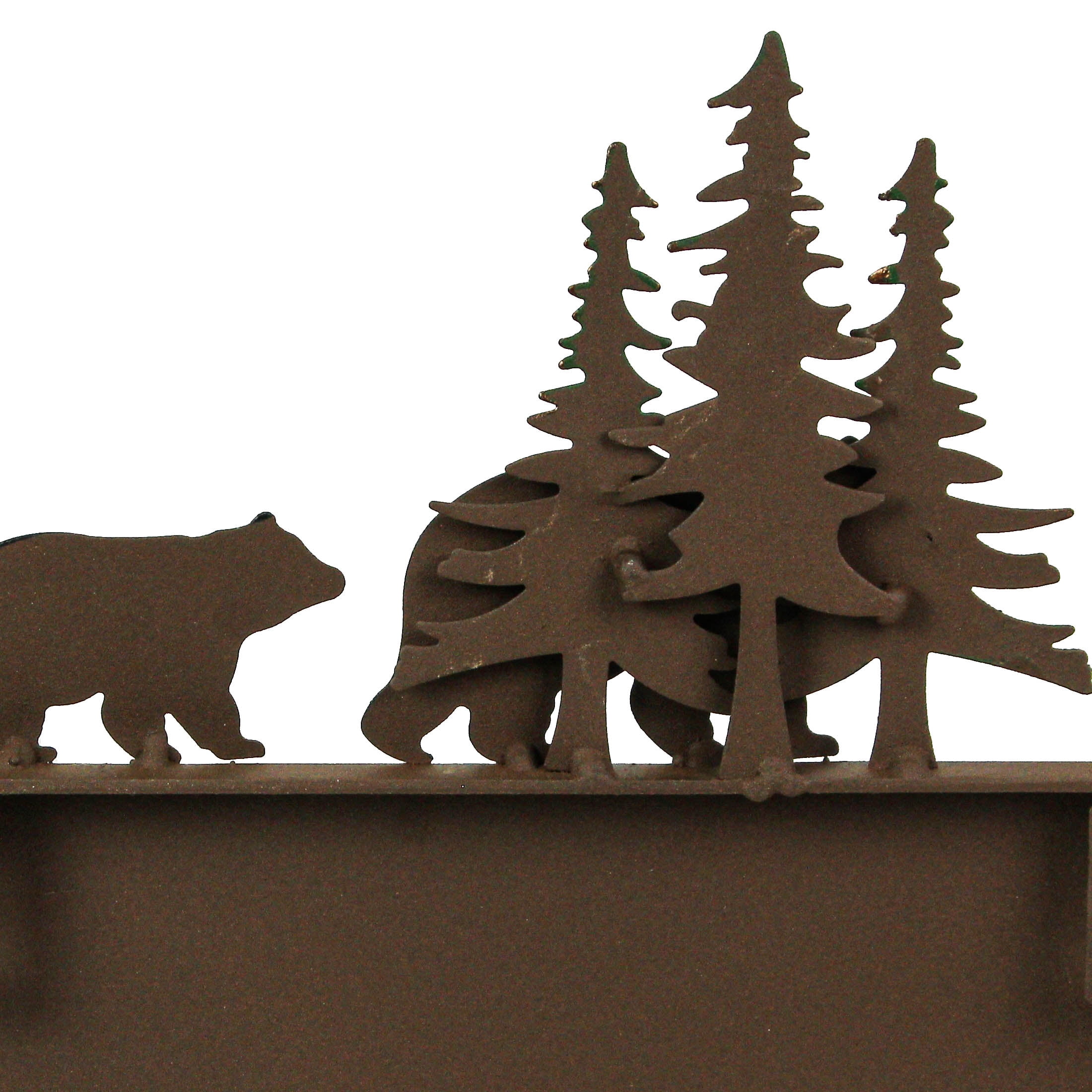 Mayrich Brown Metal Walking Bear Toilet Paper Roll Holder With Phone Shelf