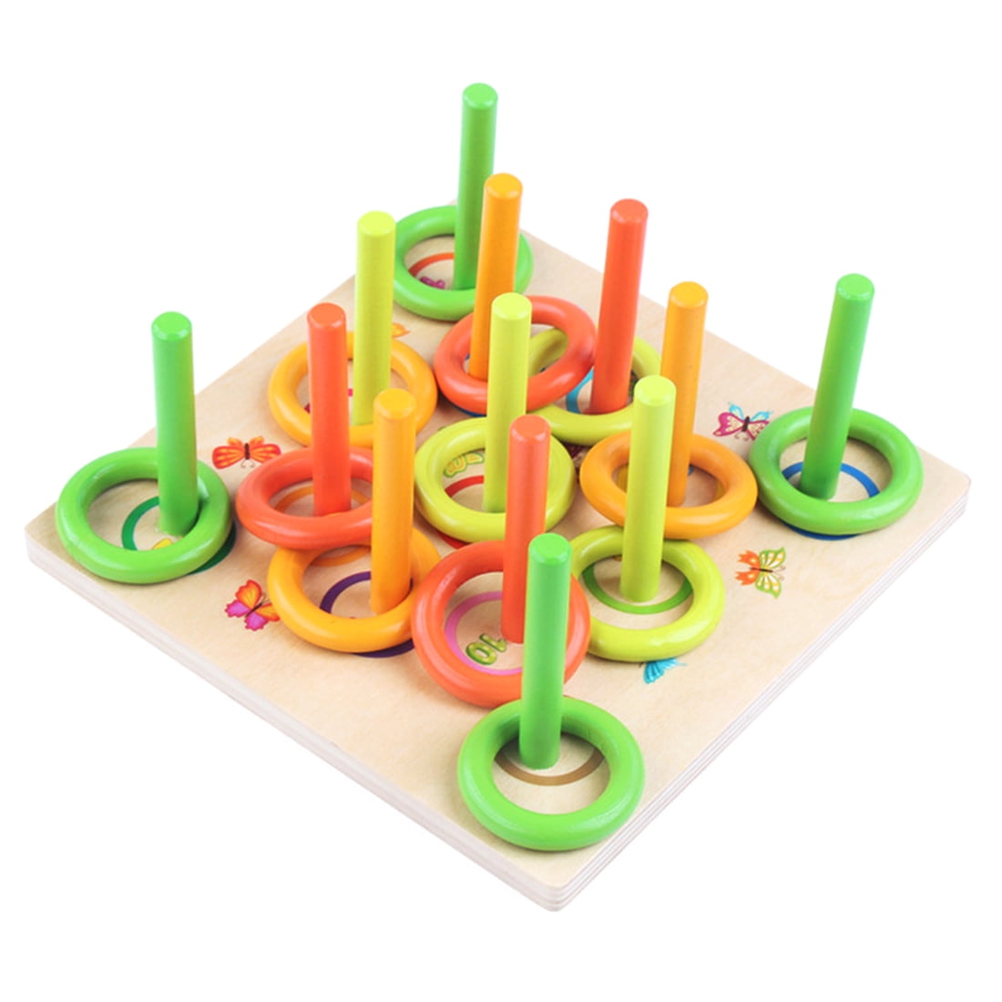 Children Wooden Throwing Ferrule Toys Throwing Game Ring Hoop