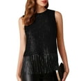 thumbnail image 2 of AherBiu Sequin Tank Tops for Women Fringe Party Tops Sleeveless Tassels Clubewear Sparkly Camisole Tops, 2 of 9