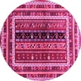 thumbnail image 1 of Ahgly Company Indoor Round Oriental Pink Traditional Area Rugs, 3' Round, 1 of 4